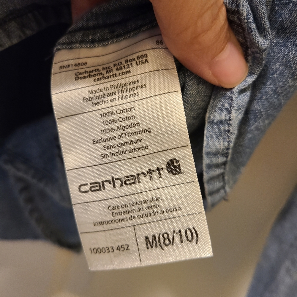 Carhartt Chambray Button Down Size Medium - image 5